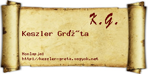 Keszler Gréta névjegykártya